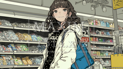 スーパーマーケットで買い物をしている若い女性 | 1863419-15799