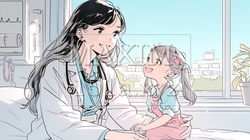 子供を診察している小児科医 | 1889777-6039