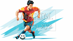 サッカー選手がドリブルをしている | 1896678-18856