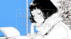 資料（本）を読みながら、うとうと眠ってしまう若い女性（シンプルな色使い） | 1928621-16022