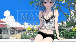 下着姿でくつろいでいる若い女性 | 193118-12682