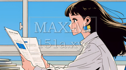書類を確認するビジネスウーマン | 1953052-13163