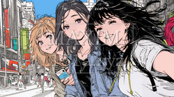 スマホで自撮りしている若い女友達 | 1982283-12589