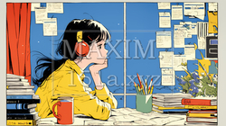 楽しい予定を考える女性｜カレンダーを見ながら計画を立てる若い女性のイラスト | 2011825-20463