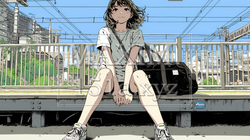 駅のホームで、なかなか来ない電車を待ちくたびれている若い女性 | 2020200-15568