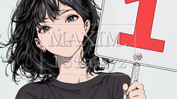 数字の「1」を掲げている若い女性 | 2023759-15454