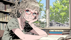 メガネっ娘：いつも勉強や読書やデスクワークをしている | 2064302-7502