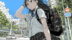 制服姿の女子高生：通学