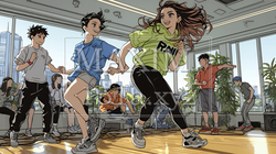 ダンスの練習をしている若者たち｜