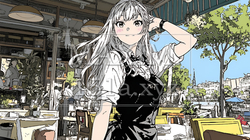 カジュアルレストランで働いている若いウェイトレス | 2096471-7002