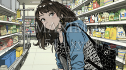 スーパーマーケットで買い物をしている若い女性 | 2100322-15809
