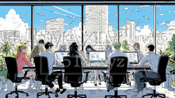 会社で行われているチームミーティング | 2109253-5457
