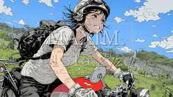 バイクに乗っている若い女性 | 211579-9813