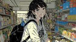 スーパーマーケットで買い物をしている若い女性 | 2134305-15798