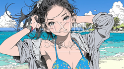 南国の海岸にビキニ姿でいる若い女性 | 2144506-5302