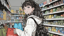 スーパーマーケットで買い物をしている若い女性 | 2151521-15801