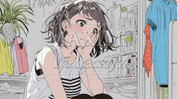 恥ずかしがって顔を赤らめている女性（異性を意識して？） | 2179368-7661