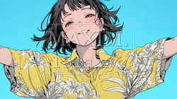 両手を広げて喜んでいる陽気な若い女性 | 2187244-8120