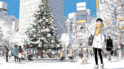 ホワイトクリスマスの都会の夜 | 2202694-6663