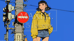 Noという意思表示：進入禁止マークと無表情な女性で表現｜2220465-8005