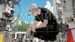 配線工事をしている男性作業員 | 2221385-12957