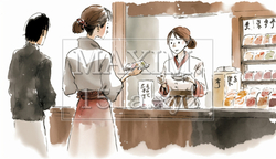 デパ地下のお惣菜もの売場での客と店員のやりとり