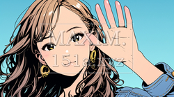 手を振って挨拶している若い女性