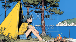 ソロキャンプを楽しんでいる若い女性 | 2238935-9670