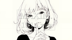 指を唇に当てて「シーShh」というジェスチャーをしている女性（シンプルな色使い） | 2241159-13231