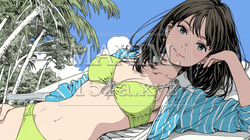 南国の海岸にビキニ姿でいる若い女性 | 2320505-5314
