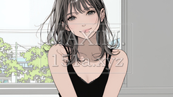 キャミソール姿の若い女性 | 232290-14369