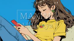 嬉しそうな表情でスマホを使っている女性 | 2323284-11484
