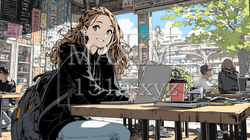 カフェでフリーランスや学生が仕事や勉強をしている | 2350894-8246