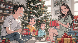 仲良し親子の楽しいクリスマス | 2351701-13617