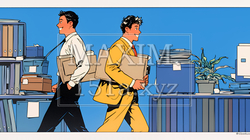 定時退社で帰宅を喜ぶ会社員｜ワークライフバランスと働き方改革のビジネスイメージ | 2352822-17354