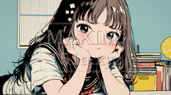「つまんないの」と不貞腐れている制服を着た女子高生 | 2353505-14442