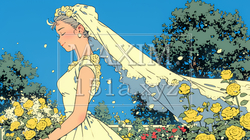 白いウェディングドレスを着ている花嫁：ジューンブライド | 2355812-8788