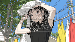 洗濯をしている若い洗濯をしている若い女性女性