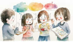 仲良くおしゃべりをしている子供達 | 2393048-3827