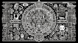 古代の壁画の背景：災害の様子を表したとされる（フェイク） | 2397504-19246
