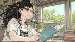 メガネっ娘：いつも勉強や読書やデスクワークをしている | 2417665-7500