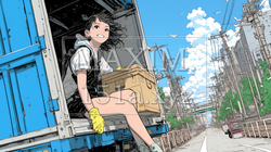 若い女性トレーラードライバー