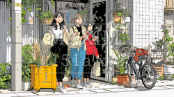 道端で会話を楽しむ若い主婦たち（ママ友たち） | 2425957-16803