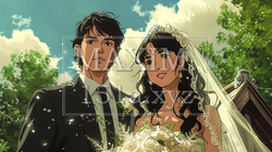 新郎新婦のツーショットポートレート | 2455409-4416