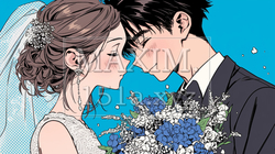 結婚式で見つめ合う新郎新婦：キス｜2471915-16546