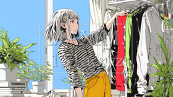 着ていく服をクローゼットから選ぶ若い女性 | 2484878-15941