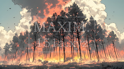 大規模な山林火災（大きな山火事）｜2426400-1439