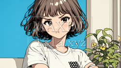 「ふん！」という表情でそっぽを向いている若い女性｜2520124-13734