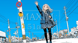 手を振って挨拶している若い女性