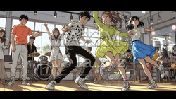 ダンスの練習をしている若者たち